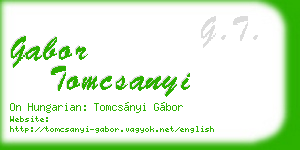 gabor tomcsanyi business card