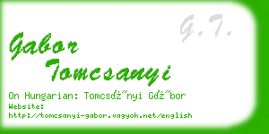 gabor tomcsanyi business card